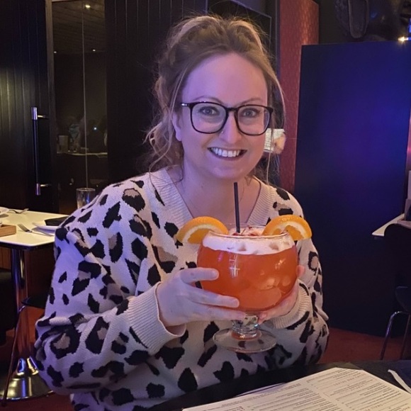 Cheetah Print Oversized V-Neck Sweater - Picture 4 of 4